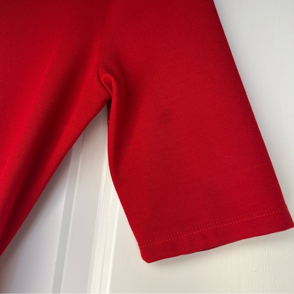 Red Zara mock neck midi dress with belt Size Small - Picture 7 of 8